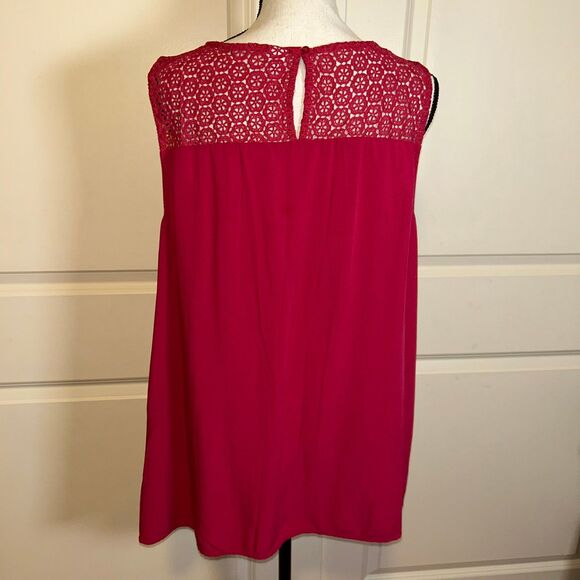 Old Navy Women's Red Embroidered Rayon Tank Top Sleeveless Sz. XL - Picture 4 of 5